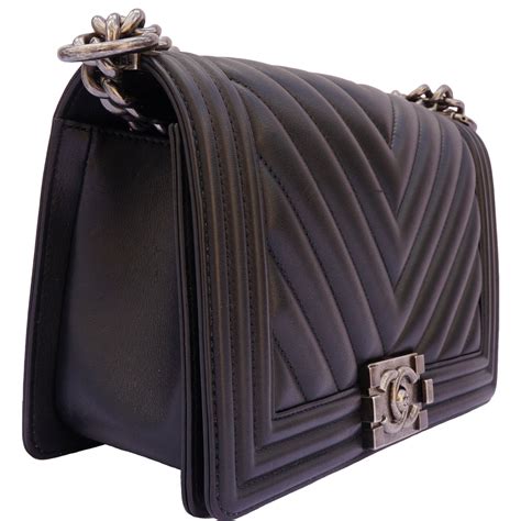 chanel le boy chevron|chanel black boyfriend bag.